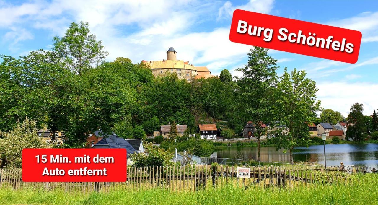 Ferienwohnung "Blick Mylau" - Naehe Freizeitpark Plohn & Weltgroesster Ziegelsteinbruecke ไรเคนบาค อิม โวกท์ลันด์ ภายนอก รูปภาพ