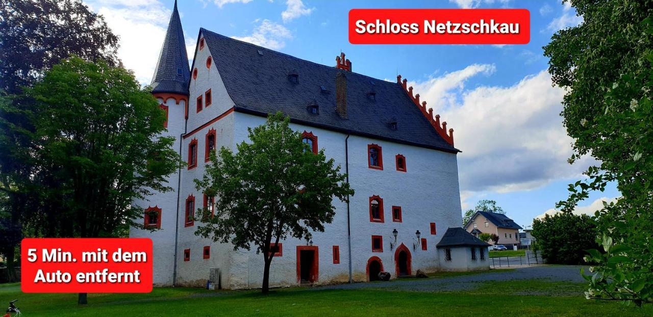 Ferienwohnung "Blick Mylau" - Naehe Freizeitpark Plohn & Weltgroesster Ziegelsteinbruecke ไรเคนบาค อิม โวกท์ลันด์ ภายนอก รูปภาพ