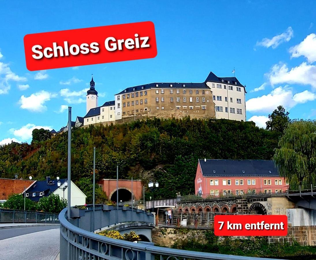 Ferienwohnung "Blick Mylau" - Naehe Freizeitpark Plohn & Weltgroesster Ziegelsteinbruecke ไรเคนบาค อิม โวกท์ลันด์ ภายนอก รูปภาพ