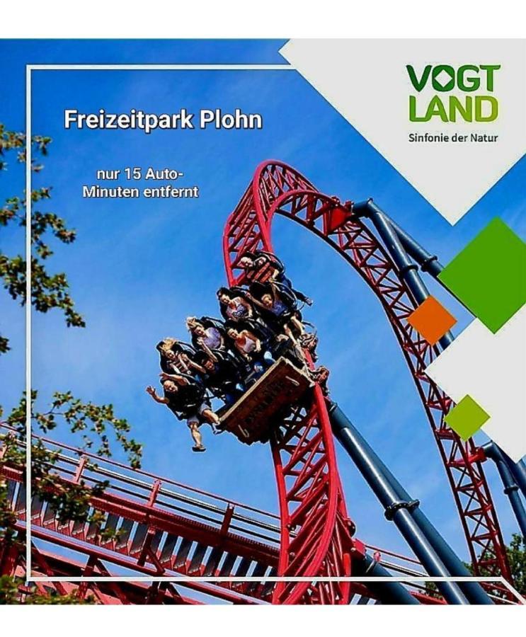 Ferienwohnung "Blick Mylau" - Naehe Freizeitpark Plohn & Weltgroesster Ziegelsteinbruecke ไรเคนบาค อิม โวกท์ลันด์ ภายนอก รูปภาพ