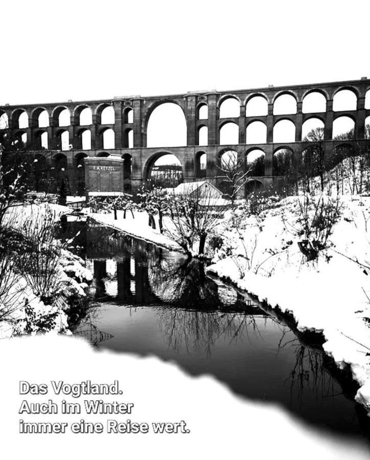 Ferienwohnung "Blick Mylau" - Naehe Freizeitpark Plohn & Weltgroesster Ziegelsteinbruecke ไรเคนบาค อิม โวกท์ลันด์ ภายนอก รูปภาพ