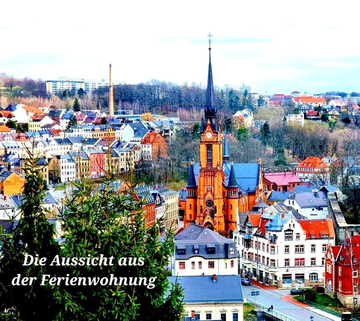 Ferienwohnung "Blick Mylau" - Naehe Freizeitpark Plohn & Weltgroesster Ziegelsteinbruecke ไรเคนบาค อิม โวกท์ลันด์ ภายนอก รูปภาพ