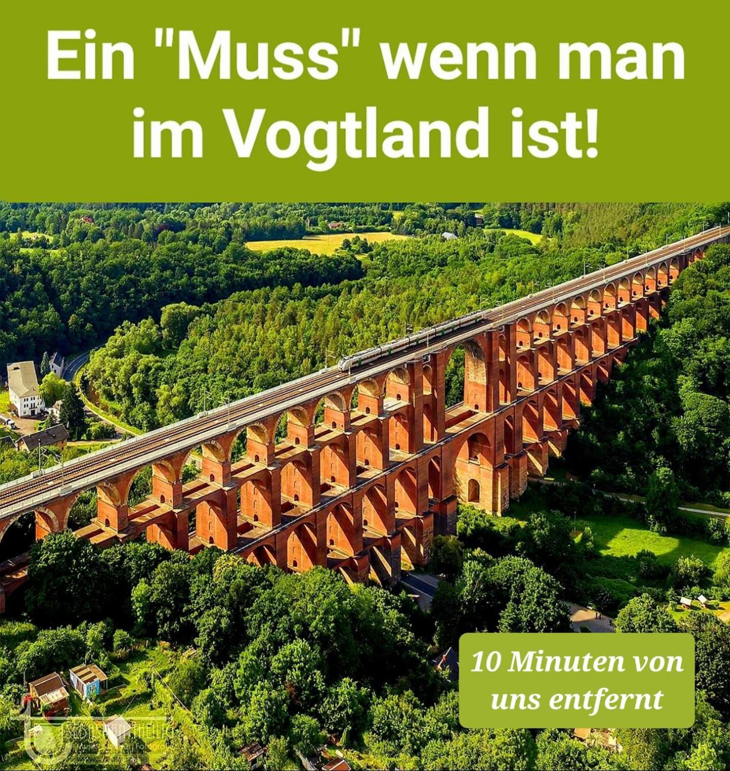Ferienwohnung "Blick Mylau" - Naehe Freizeitpark Plohn & Weltgroesster Ziegelsteinbruecke ไรเคนบาค อิม โวกท์ลันด์ ภายนอก รูปภาพ