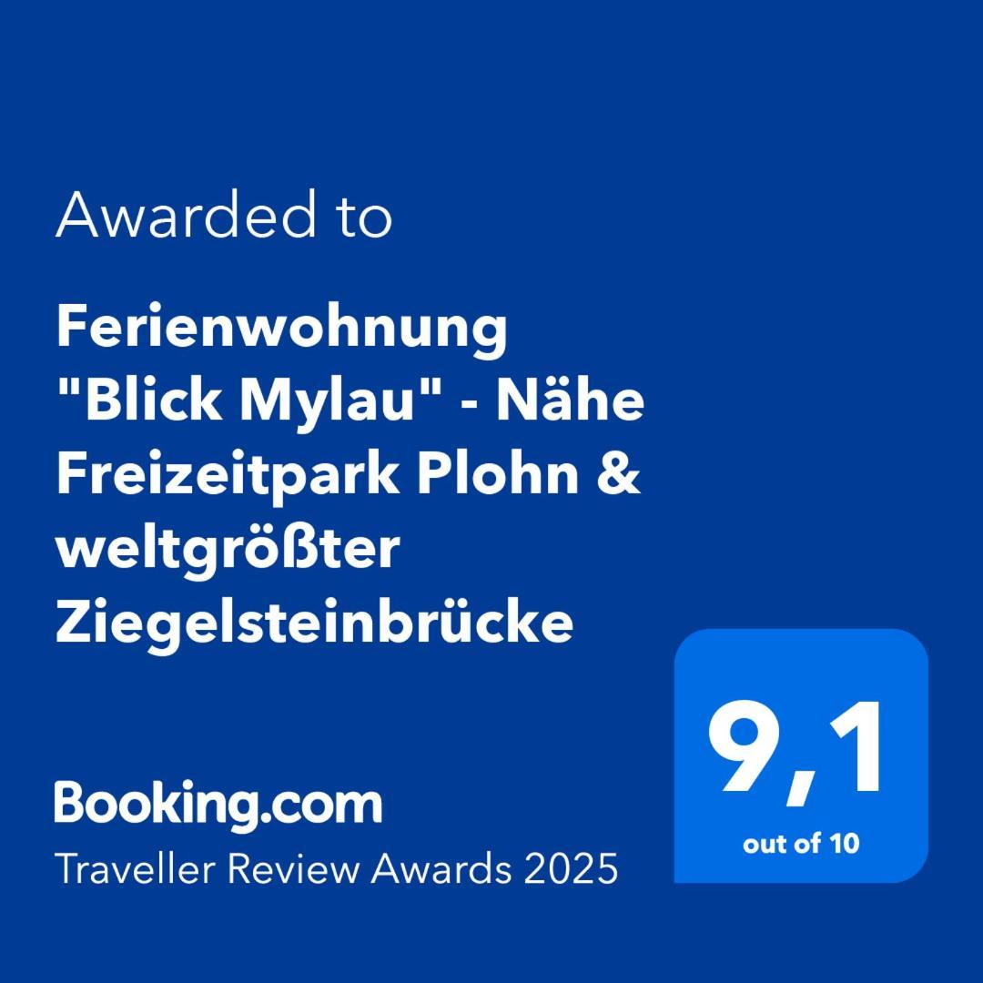 Ferienwohnung "Blick Mylau" - Naehe Freizeitpark Plohn & Weltgroesster Ziegelsteinbruecke ไรเคนบาค อิม โวกท์ลันด์ ภายนอก รูปภาพ